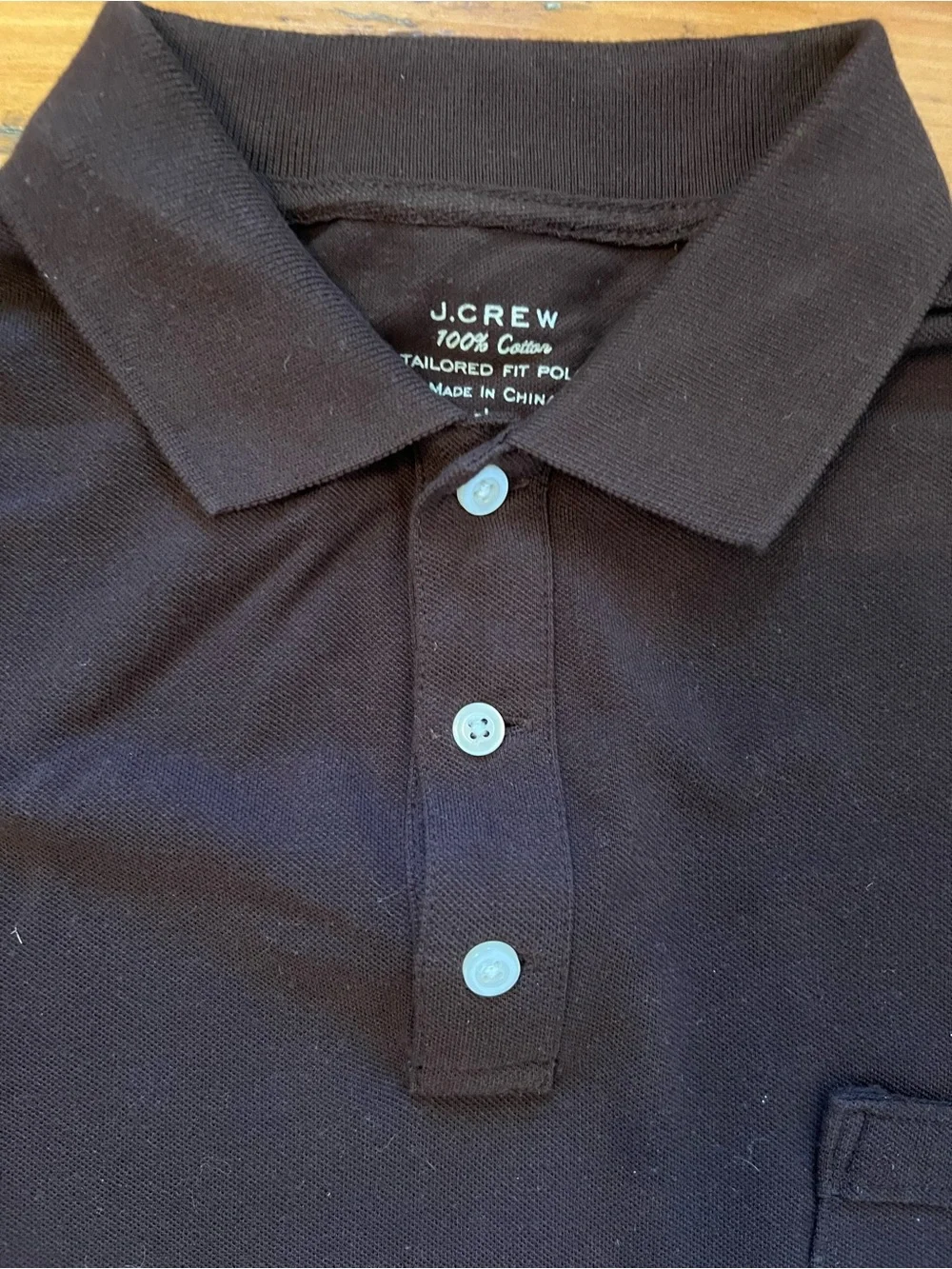 Men's Dark Brown Polo Shirt with Chest Pocket